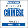 Chinese (Can) Phase 1, Unit 11-15: Learn to Speak and Understand Cantonese Chinese with Pimsleur Language Programs Audiobook, by Pimsleur