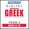 Greek (Modern) Phase 2, Unit 06-10: Learn to Speak and Understand Modern Greek with Pimsleur Language Programs Audiobook, by Pimsleur